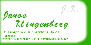 janos klingenberg business card